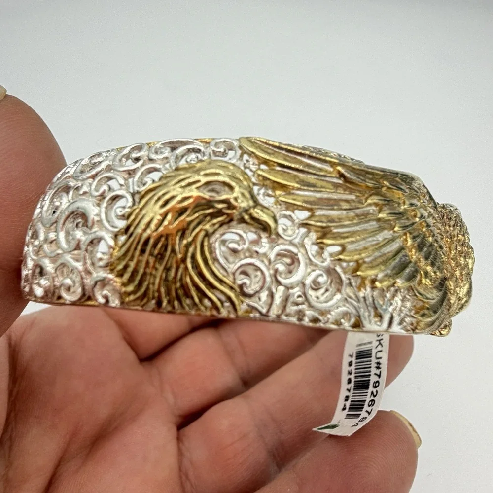 Bali Legacy Sterling Silver Eagle Cuff Bracelet 22K Gold‎ Vermeil